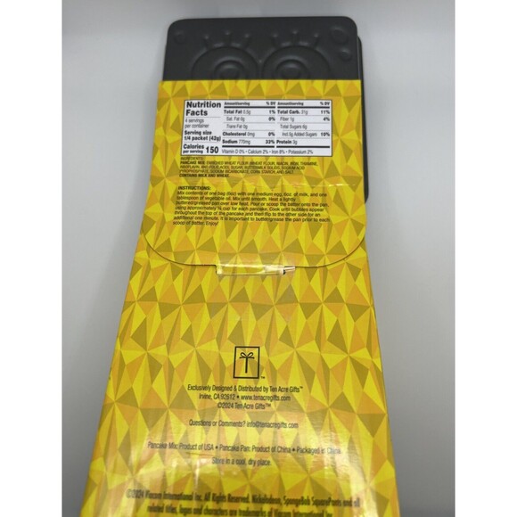 NEW SpongeBob SquarePants Square Metal Pancake Pan/Batter Mix Gift Set - Picture 2 of 4